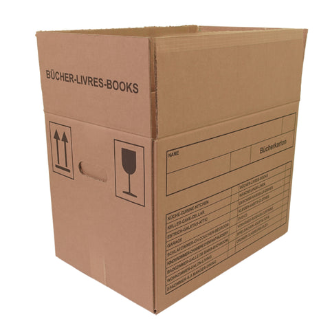 Umzugsboxen Bücherkarton - braun 500x330x360mm - Verpackungspartner