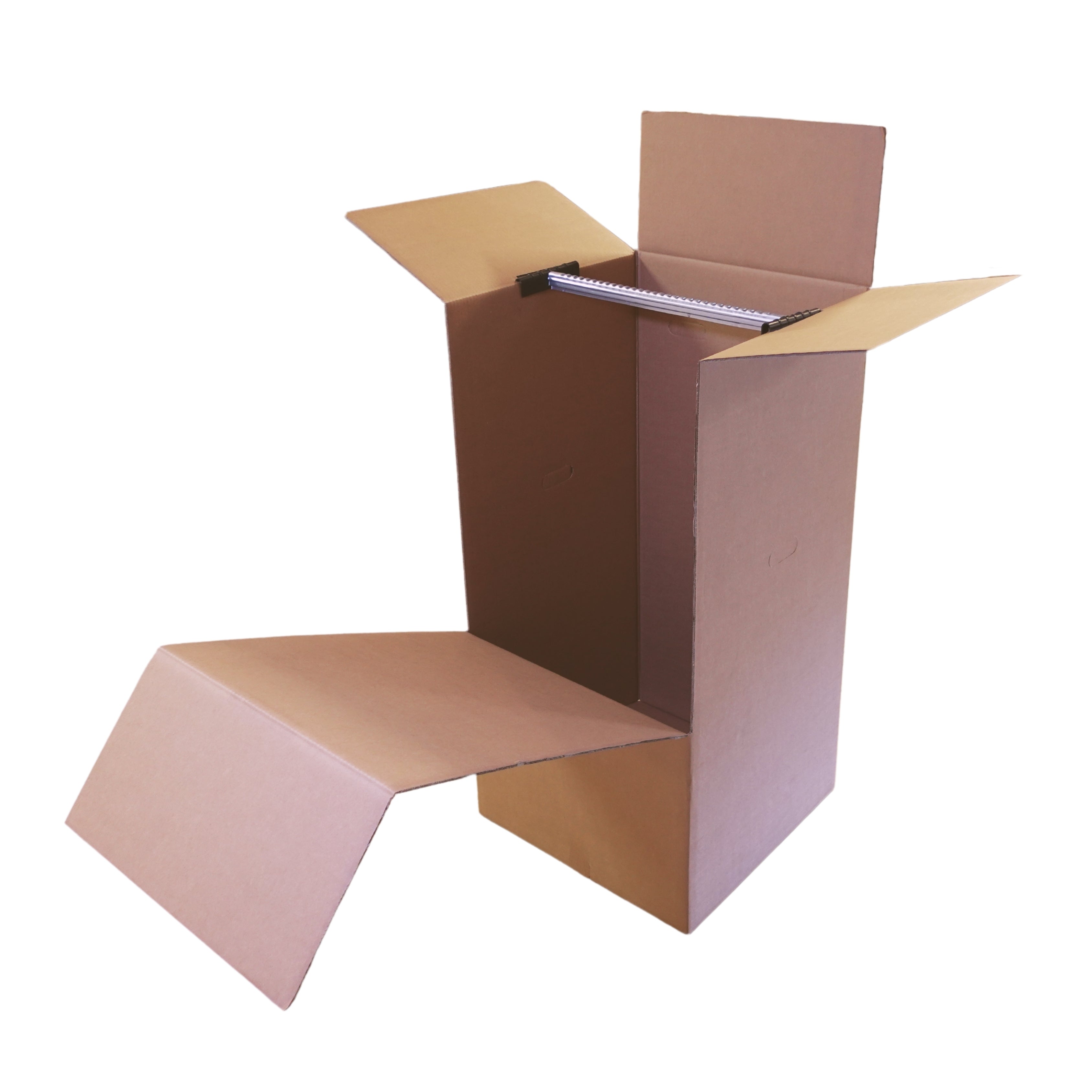Umzugsboxen Kleiderkarton mit Stange - braun klein 500x500x1000mm - Verpackungspartner