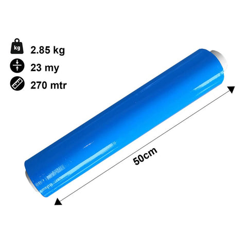 Hand- Stretchfolie 23µm - blau 500mmx270m - Verpackungspartner