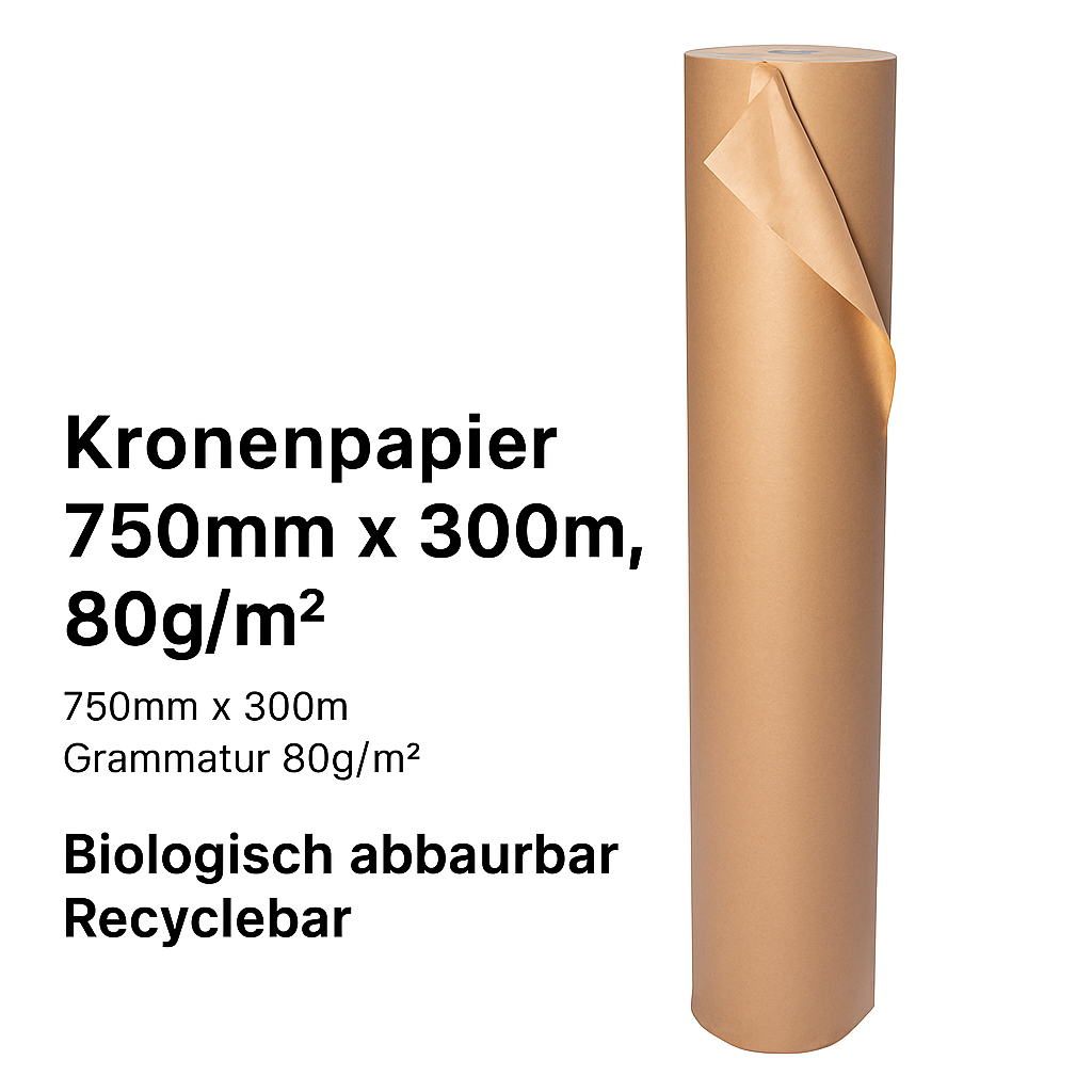Kronenpapier 750mm x 300m, 80g/m² - Verpackungspartner