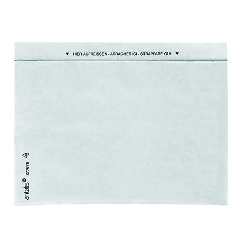 Dokumententaschen C5, transparent, unbedruckt (Inhalt 1000 Stück) - Verpackungspartner