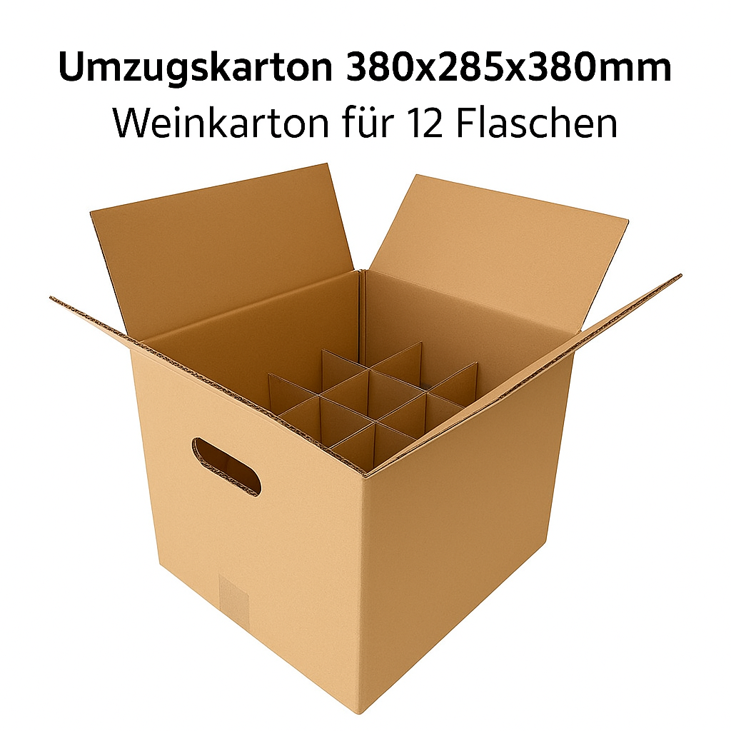 Umzugskarton Weinkarton - braun 380x285x380mm - Verpackungspartner