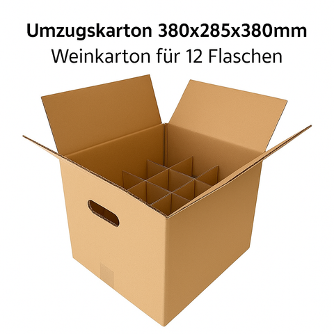 Umzugskarton Weinkarton - braun 380x285x380mm - Verpackungspartner